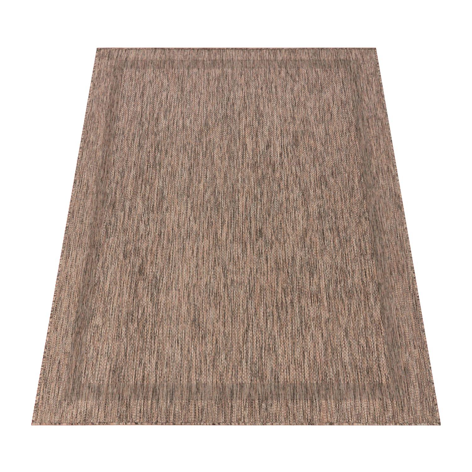 OUTDOORTEPPICH, mit Bordüre, aus Polypropylen, Braun, 80 x 150 cm - Braun, Textil (150/80cm) - KADIMA DESIGN