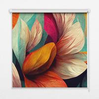 INNENROLLO - Fensterrollo - Rollo - 150x140 cm - Blumen in Abstraktion - Blau, Kunststoff (150/140/0.5cm) - TULUP