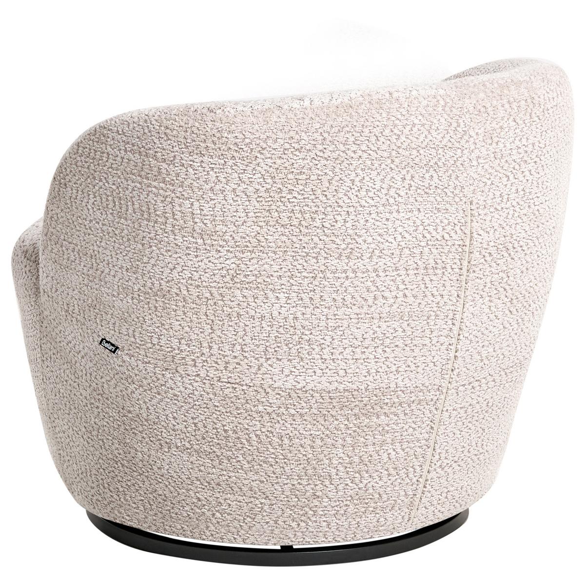 DREHSESSEL Chenillegewebe Beige Kuolpa - Beige, Textil (67/69/75cm) - Beliani