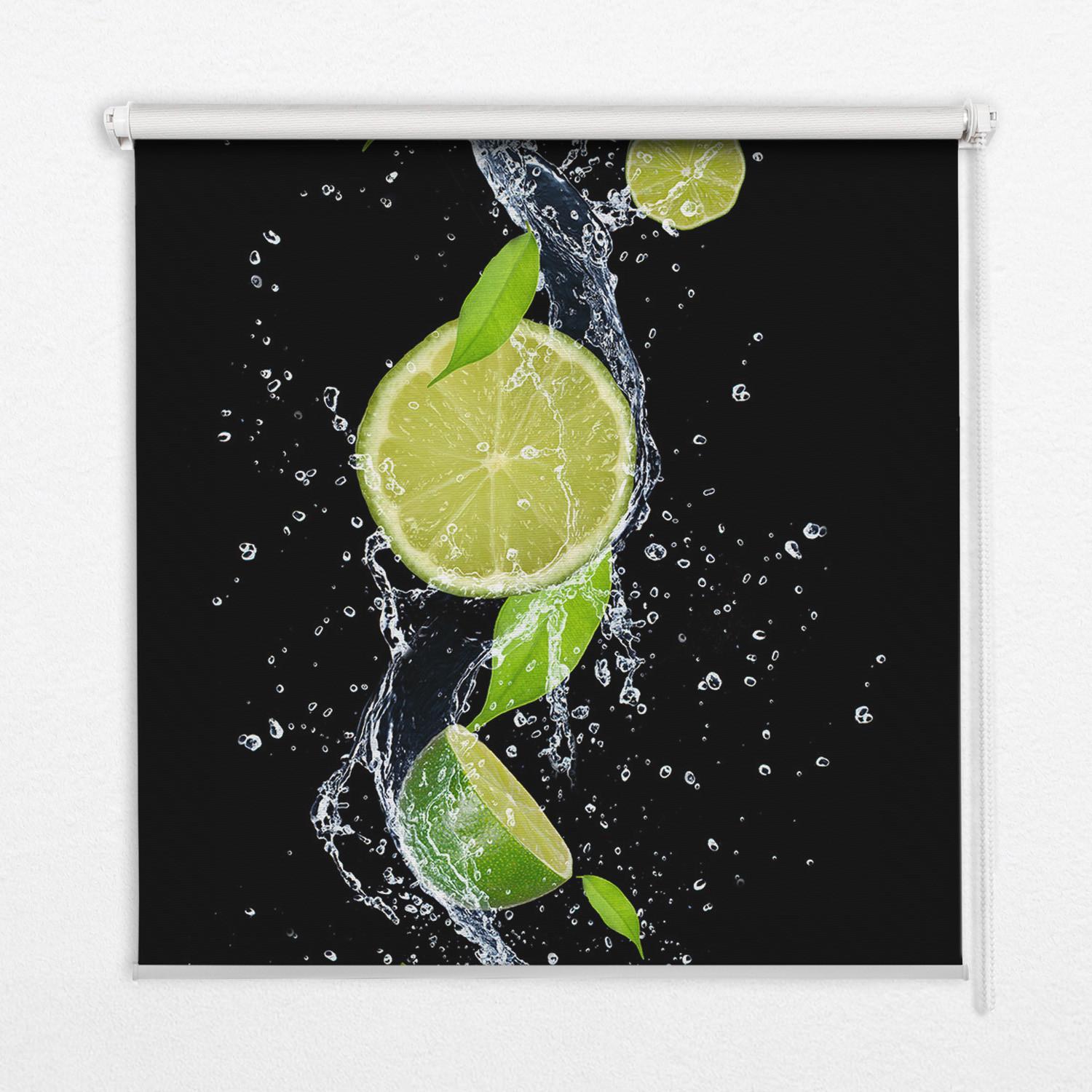 INNENROLLO - Fensterrollo - Rollo - 60x40 cm - Kalk, der ins Wasser fällt - Schwarz, Kunststoff (60/140/0.5cm) - TULUP