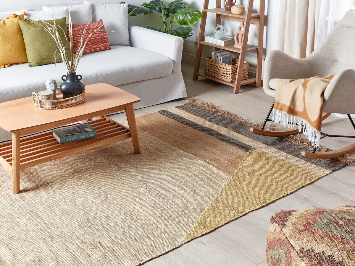 KURZFLOR-TEPPICH Samlar 200/140 cm - Braun, Naturmaterialien (140/200cm) - Beliani