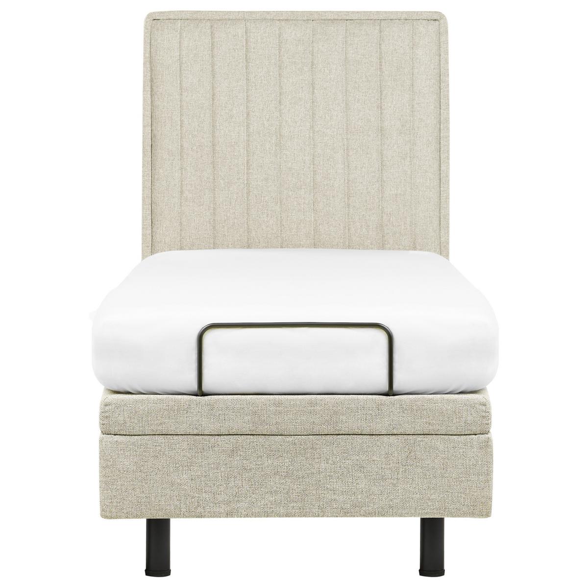 BETT verstellbar 80/200 cm Stoff Beige Castellan - Beige, Textil (80/200cm) - Beliani