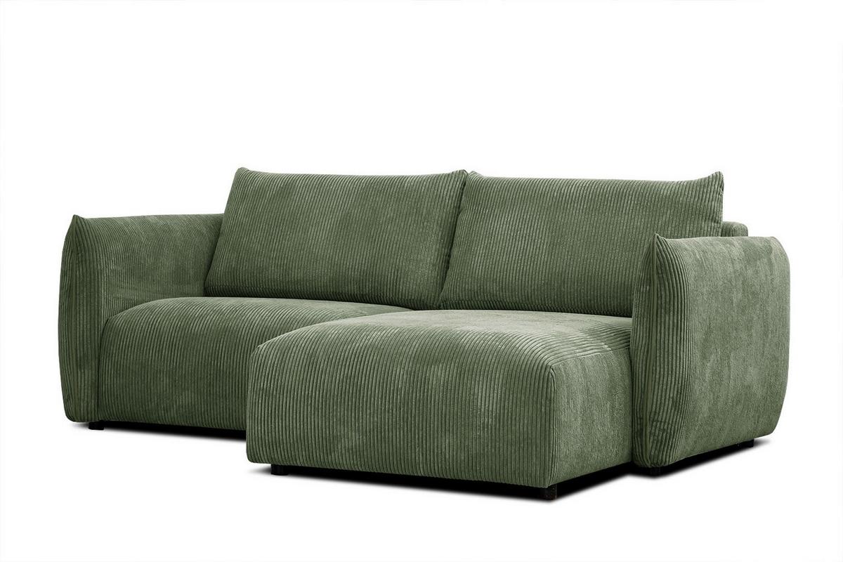 ECKSOFA TAUER 3-Sitzer, olivgrün - Schwarz/Olivgrün, Holzwerkstoff/Kunststoff (206/173cm) - Wozimo
