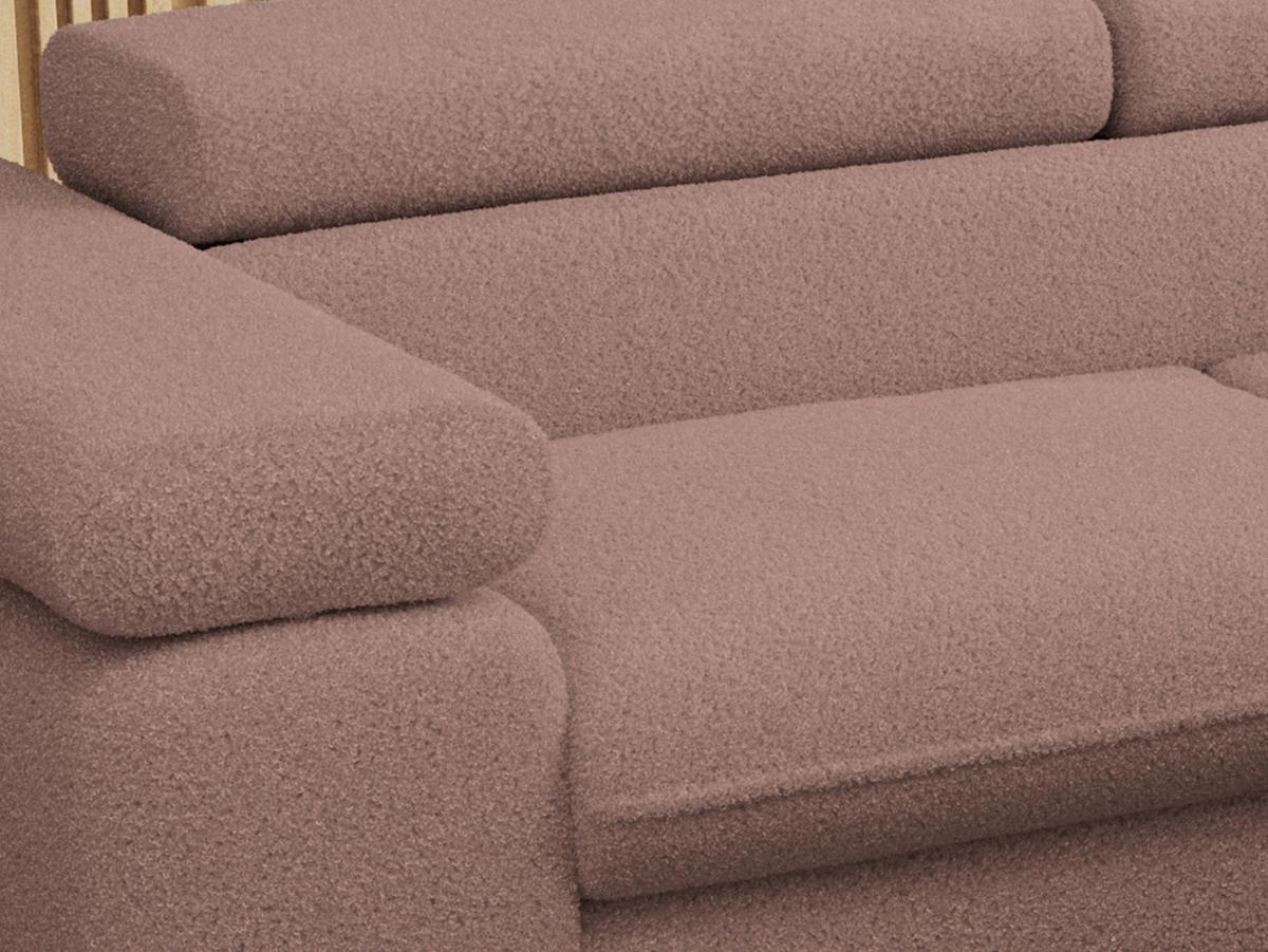 ECKSOFA PETER L Rosa Boucle - Rechts Seite - Schwarz/Rosa, Textil/Metall (273/208cm) - MKS