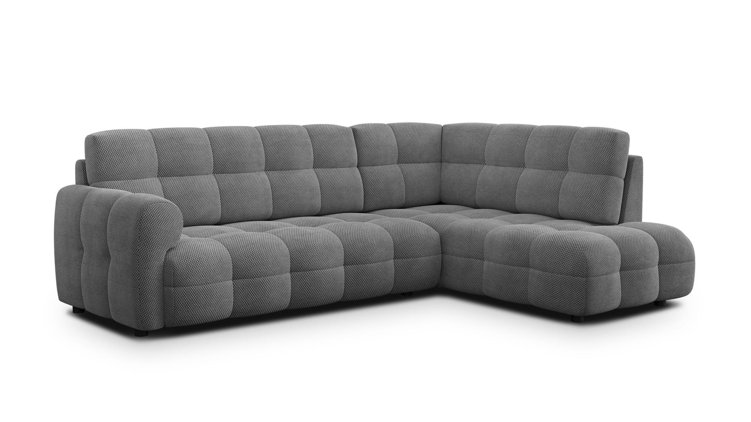 ECKSOFA MELLOW 5-Sitzer, grau - Schwarz/Grau, Holz/Textil (283/191cm) - Wozimo