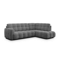 ECKSOFA MELLOW 5-Sitzer, grau - Schwarz/Grau, Holz/Textil (283/191cm) - Wozimo
