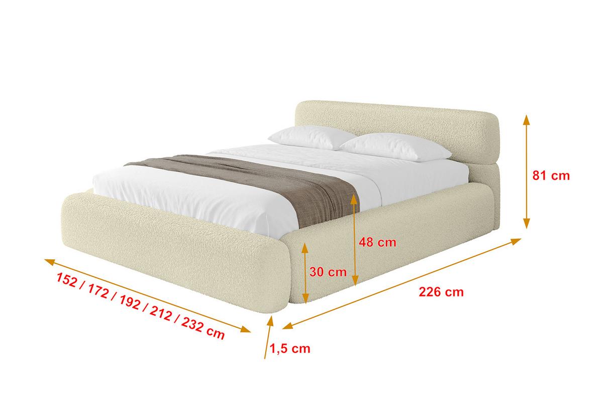 POLSTERBETT mit Bettkasten und Lattenrost, Bett mit Matratze H3/H4 - ENORA-V1 180x200 Beige - Taupe, Holzwerkstoff/Textil (180/200cm) - ALTDECOR