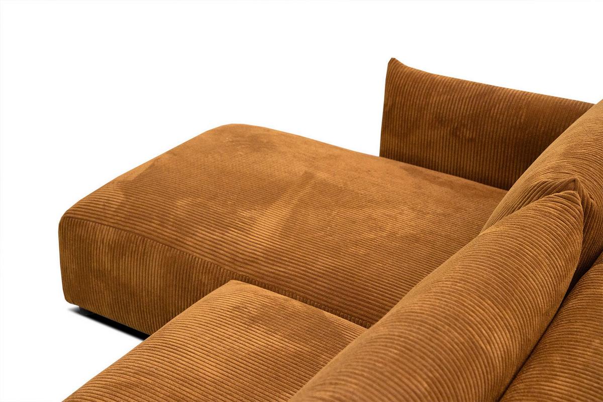ECKSOFA TAUER 5-Sitzer, honig - Schwarz/Honig, Holzwerkstoff/Kunststoff (173/294cm) - Wozimo