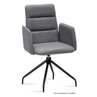 ARMLEHNSTUHL drehbar (8er-Set) Domona 52x92x60 Schwarz/Grau - Schwarz/Grau, Kunststoff (60/92/52cm) - 58aufmkessel