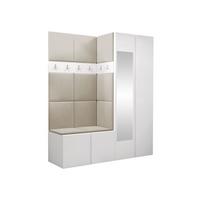 GARDEROBEN-SET Orion XII - Beige/Weiß, Holzwerkstoff/Kunststoff (158/186/46cm) - MIRJAN24