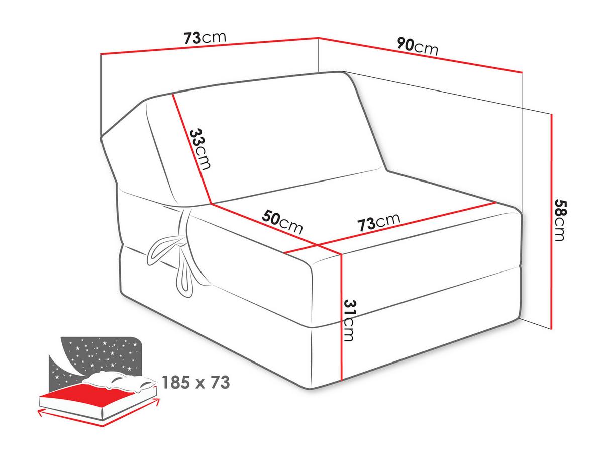 KLAPPSOFA Kevin Cord - Grau, Textil (73/58/90cm) - MIRJAN24