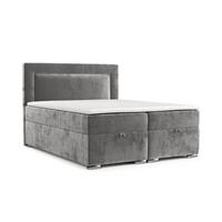 BOXBETT Lontano 140/200 cm Grau im Lotta Stoff - Chromfarben/Grau, Holz/Holzwerkstoff (140/200cm) - AltaBeds