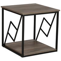 BEISTELLTISCH dunkler Holzfarbton quadratisch 56/56 cm Forres - Dunkelbraun/Schwarz, Holzwerkstoff (56/56/56cm) - Beliani
