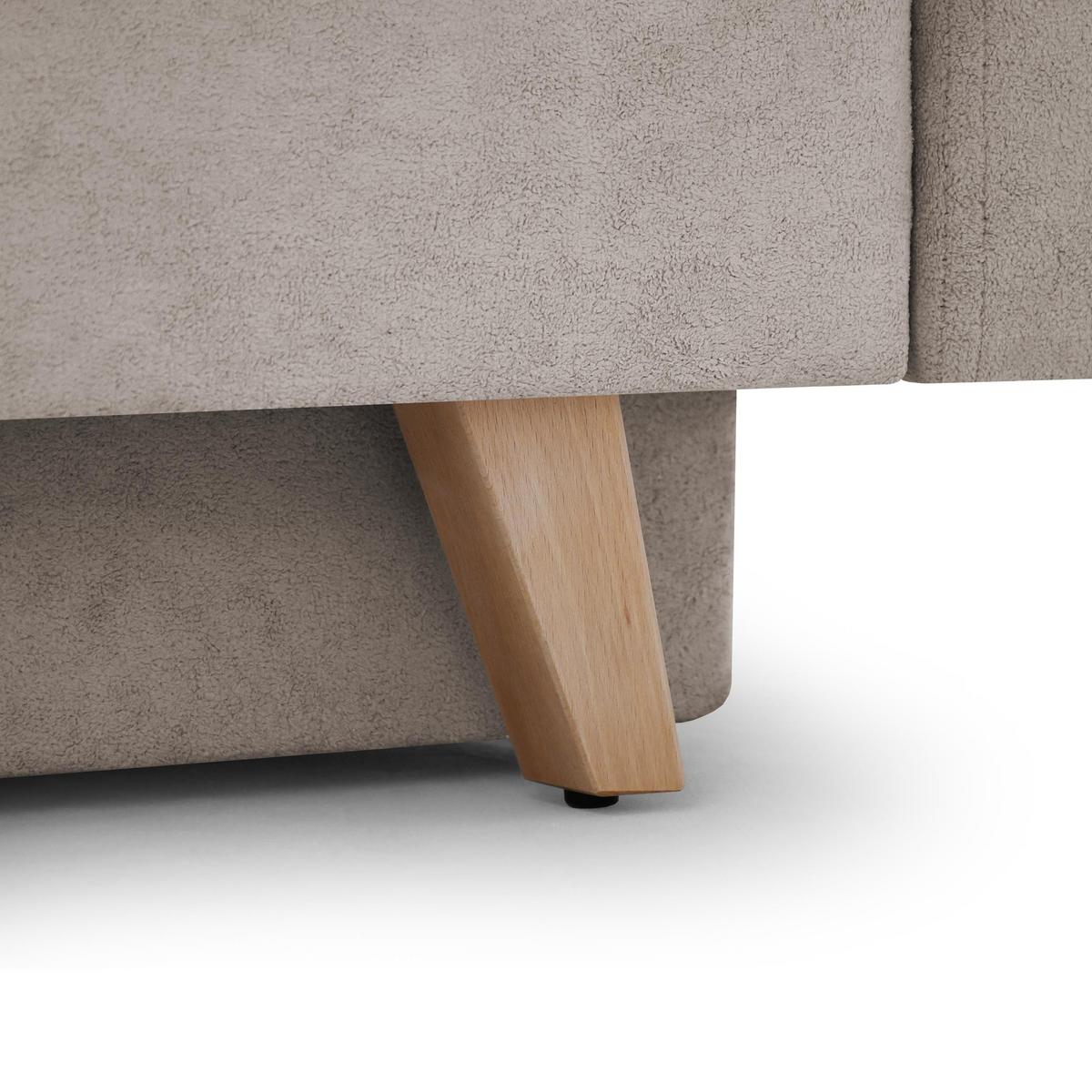 ECKSCHLAFSOFA Vinci mit universelle Ottomane, Cappuccino - Buchefarben/Cappuccino, Textil (236/151cm) - Beautysofa