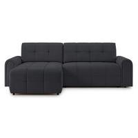 ECKSOFA Simolla Anthrazit links - Dunkelgrau/Schwarz, Kunststoff/Textil (268/180cm) - Selsey
