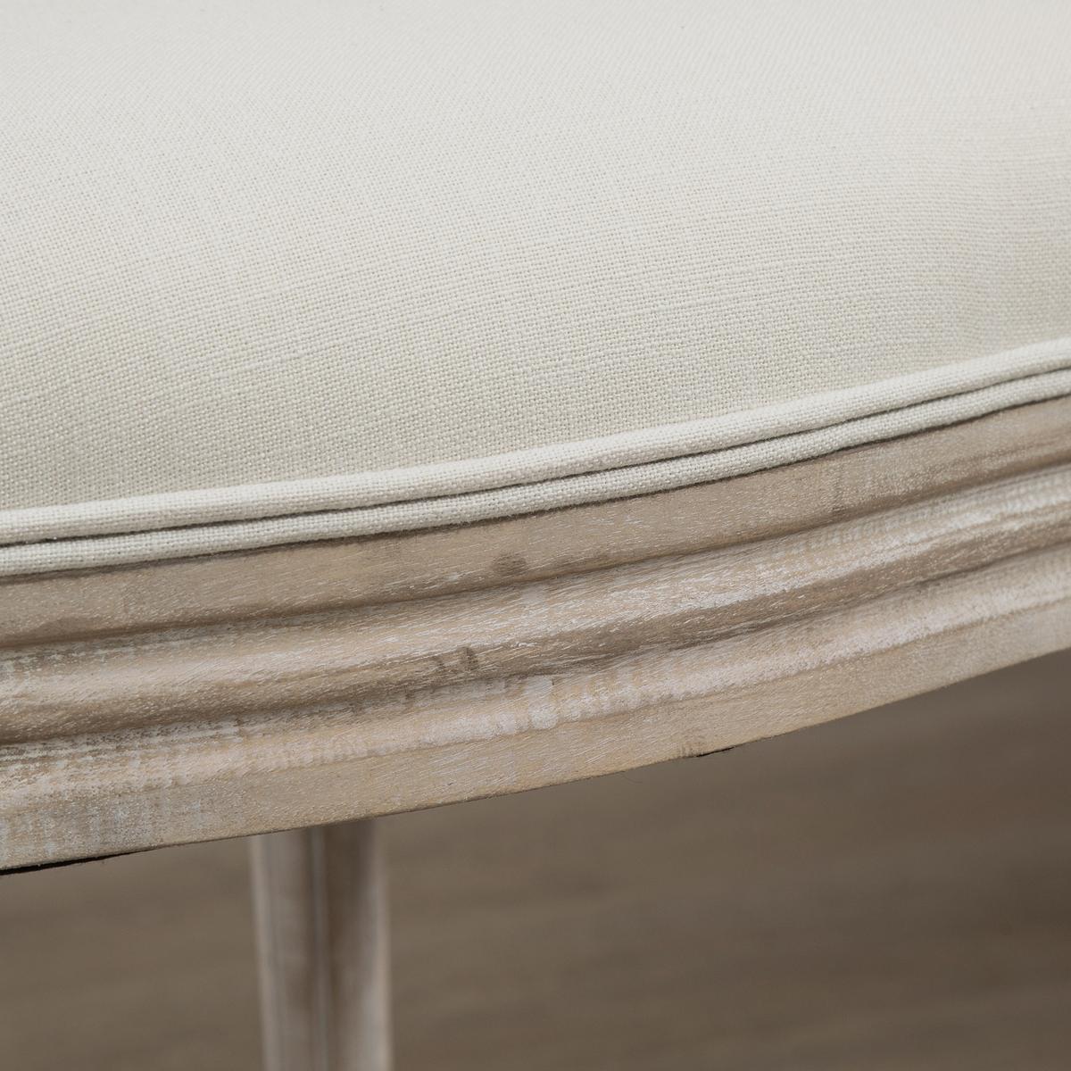 2ER Set Esszimmerstühle Küchenstuhl mit Rattan-Rückenlehne Linen-Touch - Creme, Kunststoff (56/96/49cm) - HOMCOM