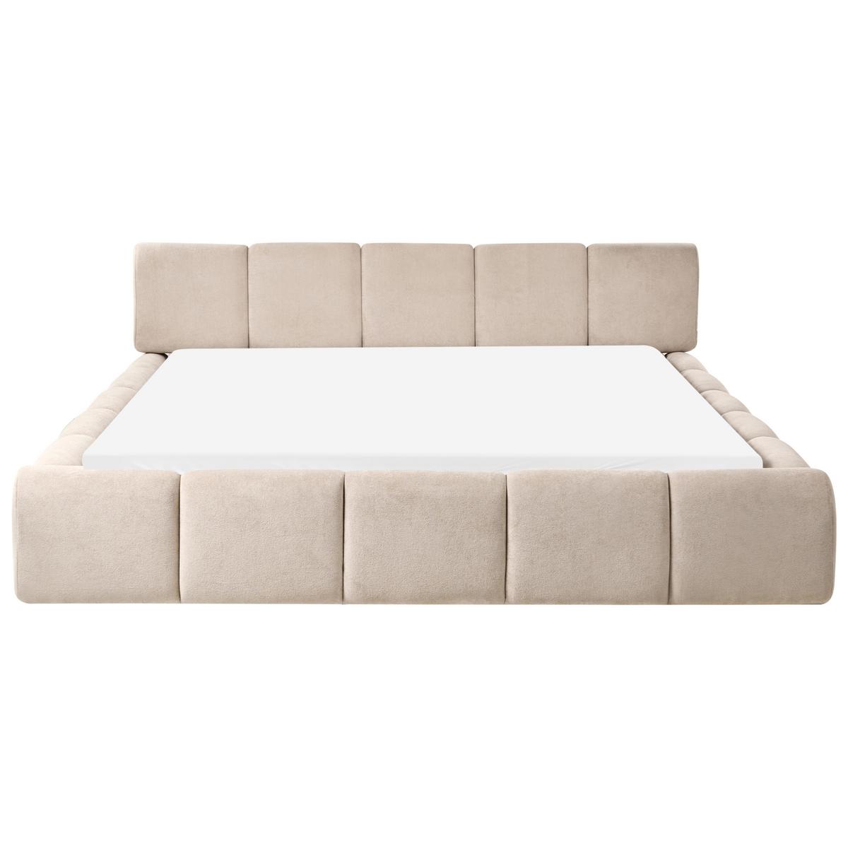 BETT mit Lattenrost 180/200 cm Stoff Taupe Orville - Taupe, Textil (180/200cm) - Beliani