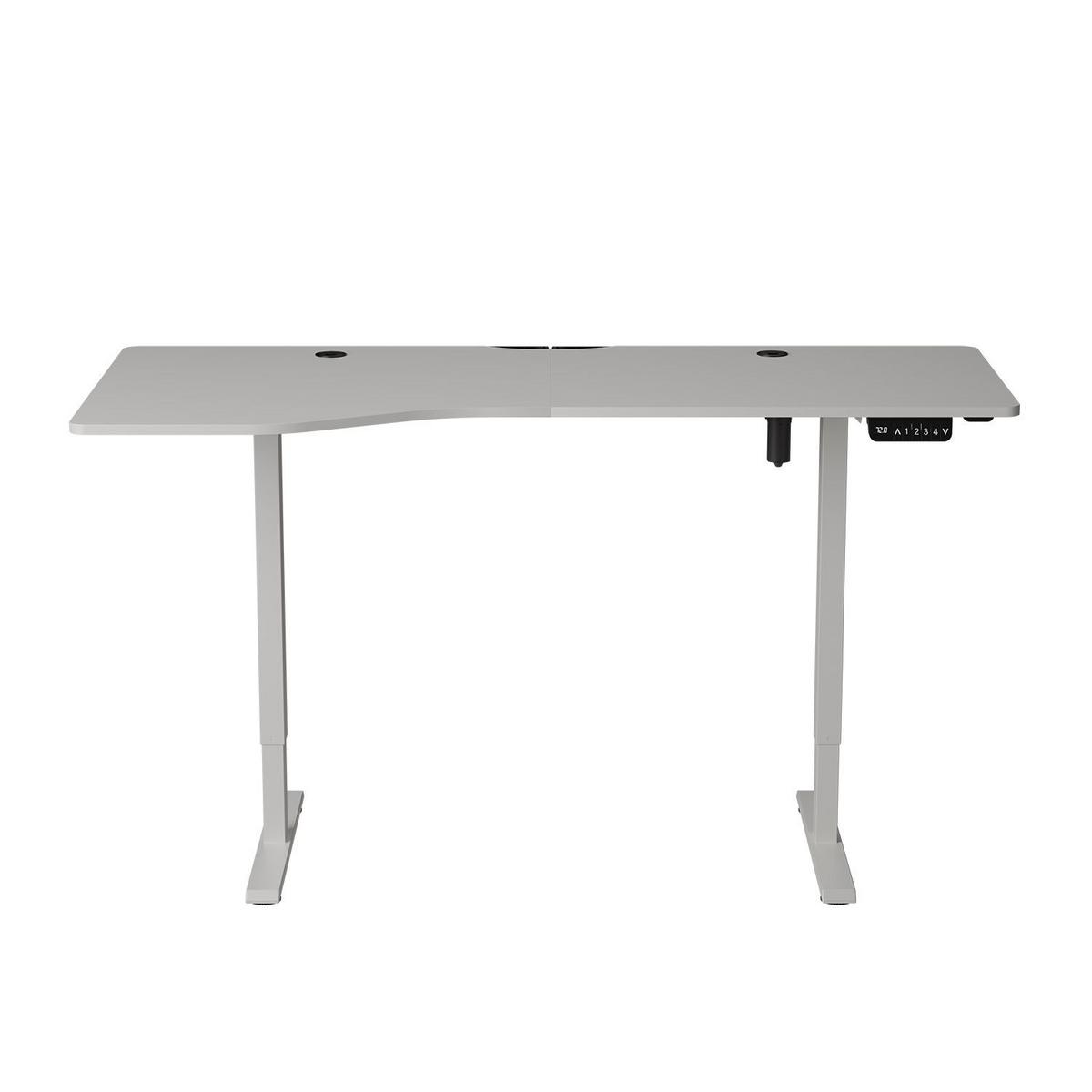 SCHREIBTISCH Office Stand weiß 160x75 cm höhenverstellbar - Weiß, Holz (60/160/117cm) - Juskys