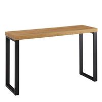 KONSOLENTISCH – Eiche-Dekor/Schwarz, 120x39x75,5 cm, schmal, mit Metallbeinen - Schwarz/Braun, Holzwerkstoff/Metall (39/120/76cm) - KADIMA DESIGN