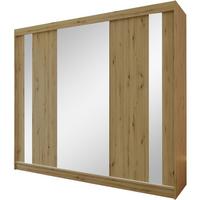 SCHWEBETÜRENSCHRANK Gaja II 240/216/61 eiche Artisan mit Spiegel und Schubladen - Eiche Artisan, Holzwerkstoff (240/216/61cm) - Beautysofa