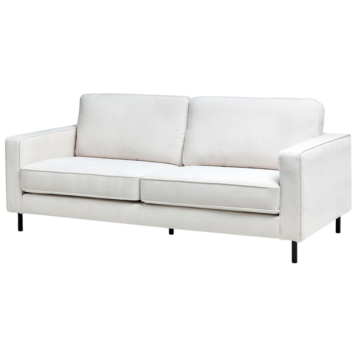 3-SITZER-SOFA Stoff Cremeweiß Savalen - Creme, Textil (204/87/91cm) - Beliani