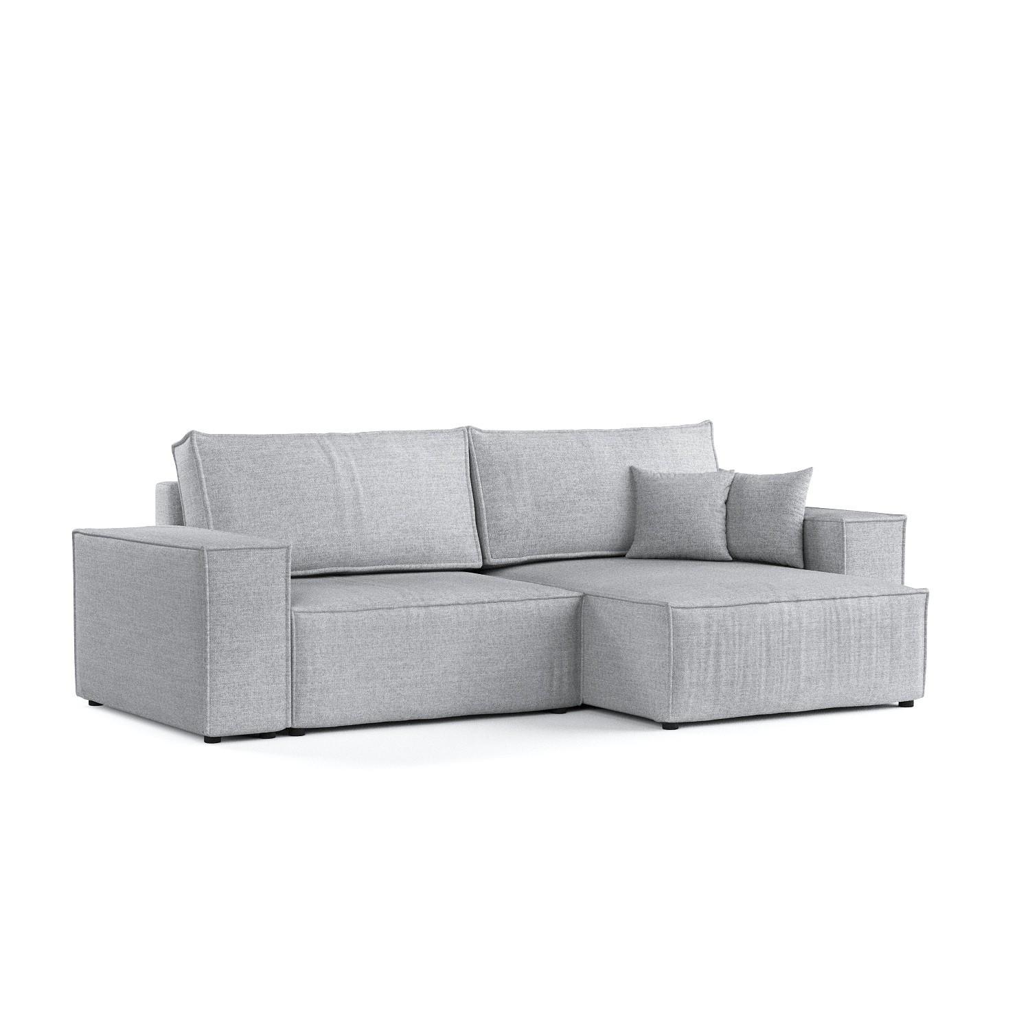 ECKSOFA CAVO mit Schlaffunktion Hellbeige im City Stoff - Hellgrau/Schwarz, Holz/Holzwerkstoff (255/148cm) - AltaBeds