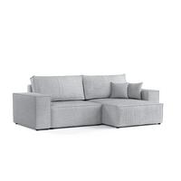 ECKSOFA CAVO mit Schlaffunktion Hellbeige im City Stoff - Hellgrau/Schwarz, Holz/Holzwerkstoff (255/148cm) - AltaBeds