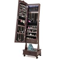 SCHMUCKSCHRANK 157cm Braun - Braun, Holz (45/157/35cm) - COSTWAY