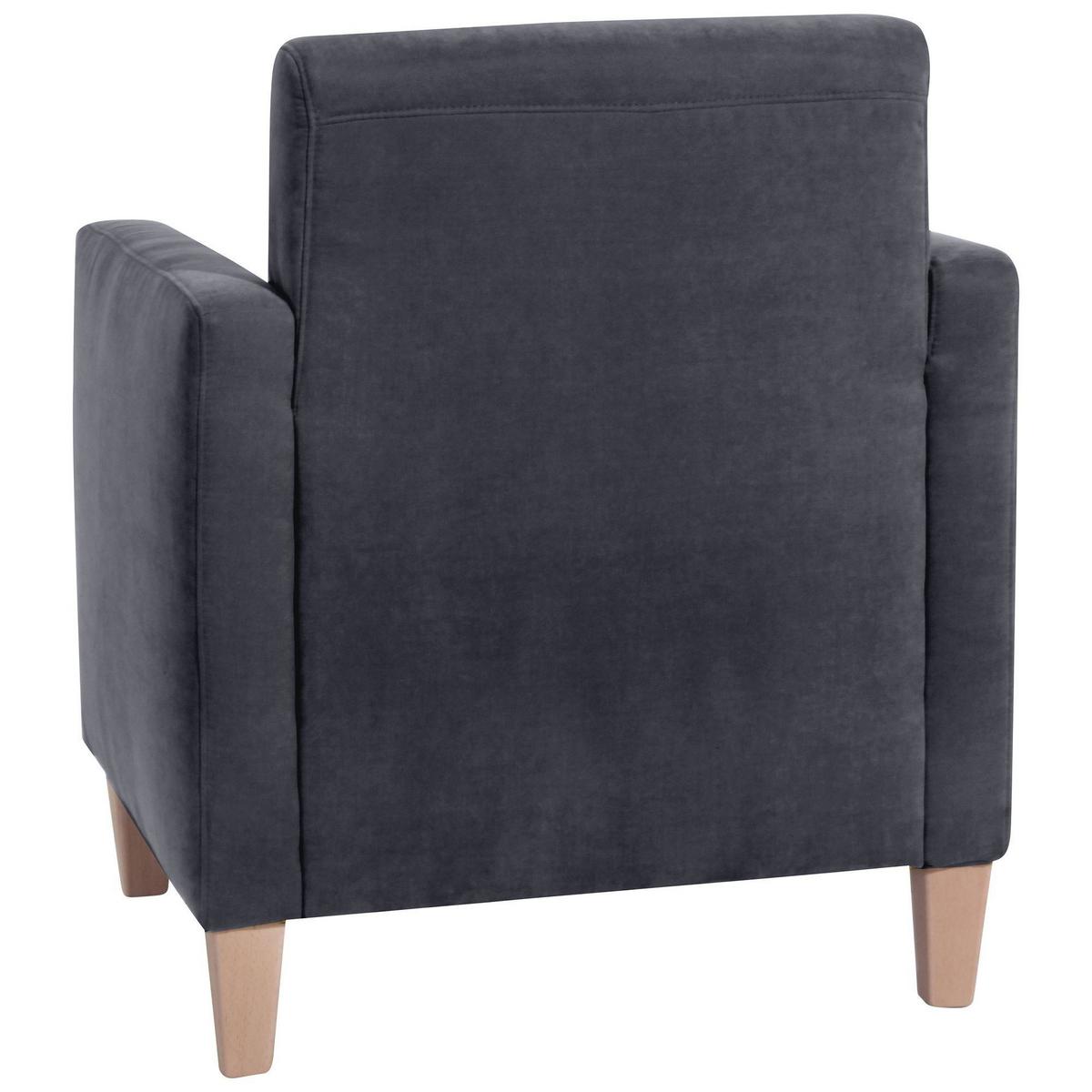 SESSEL Karol Bezug Veloursstoff Buche natur / anthrazit - Anthrazit, Kunststoff (71/81/70cm) - 58aufmkessel