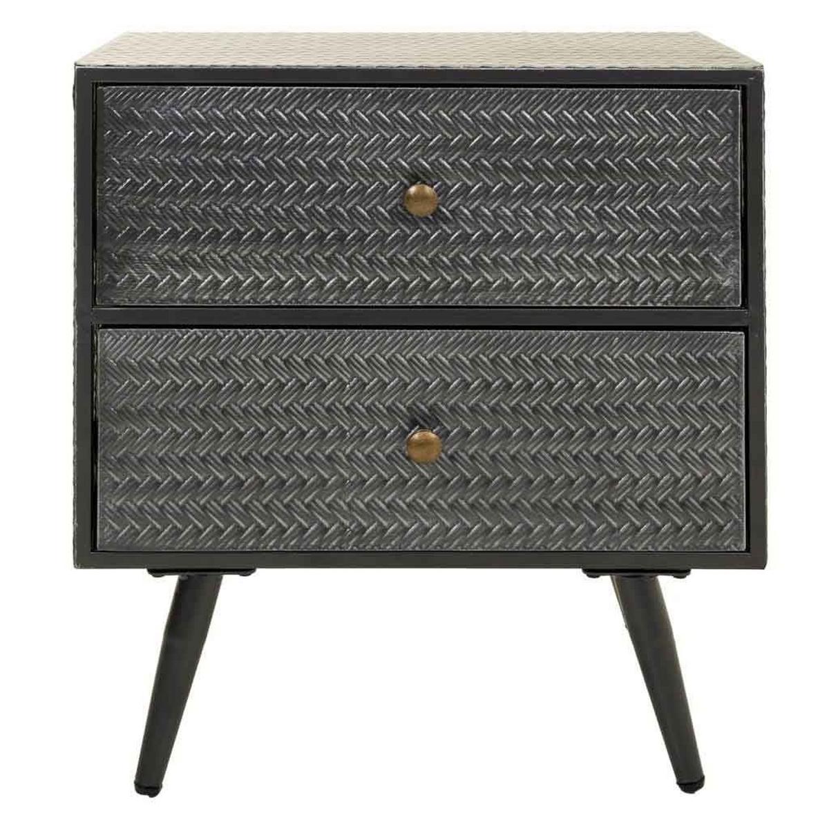 NACHTTISCH aus Metall, grau, 50x30x56cm - Grau, Metall (50/56/30cm) - Wanderlust