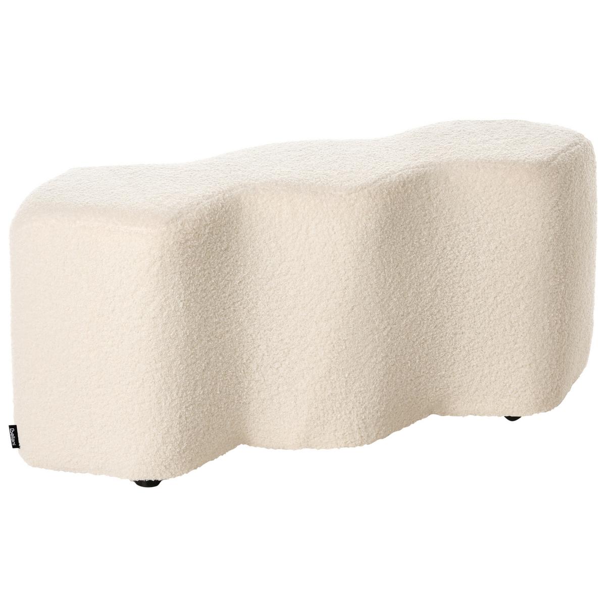POLSTERBANK Bouclé Cremeweiß Littleton - Creme, Textil (86/38/30cm) - Beliani