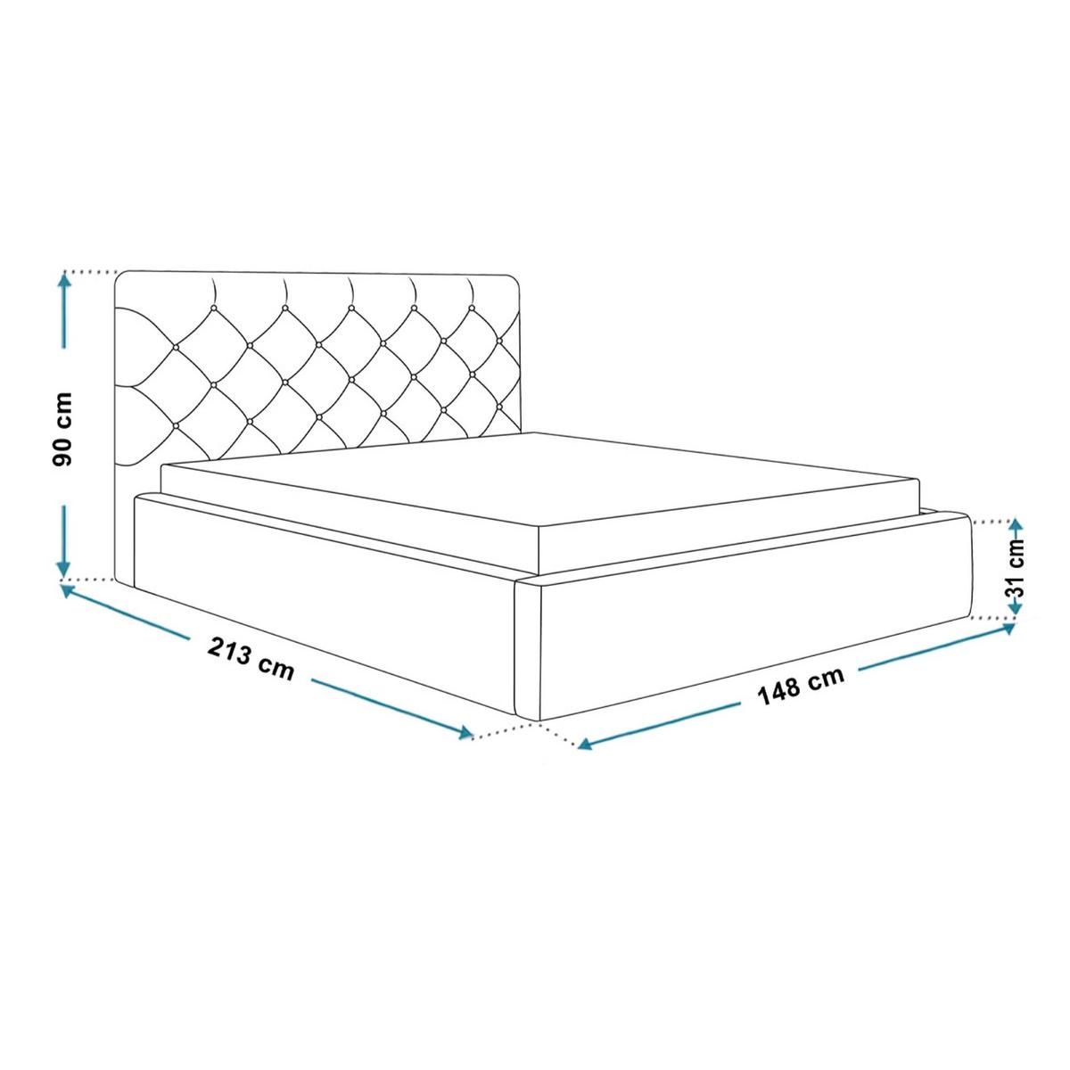 BETT 140x200 - Polsterbett mit Bettkasten und Holzrahmen - Elegant Betten - Weicher Jasminstoff - Kollektion Boston, Grau - Grau, Holz/Kunststoff (140/200cm) - Alpi-Möbel