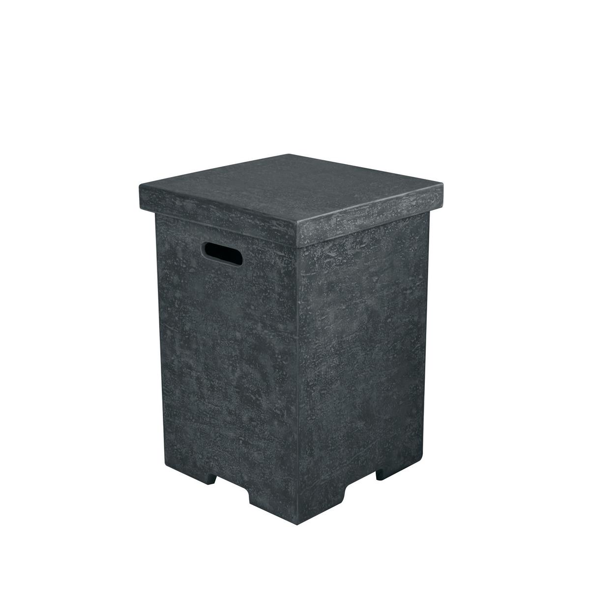 Feuertisch Hampton Faserbeton Dunkelgrau - Dunkelgrau, KONVENTIONELL, Stein/Metall (35/35/142cm) - Gardenson