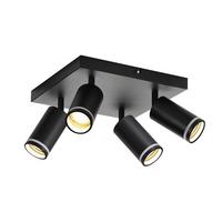 DECKENSTRAHLER Solingen 4-flammig 25/25/17 cm - Schwarz, Metall (25/25/17cm) - Nettlife