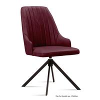 ESSZIMMERSTUHL drehbar (4er-Set) Denise 52x91x60 Schwarz/Marsala - Brombeere/Schwarz, Kunststoff (60/91/52cm) - 58aufmkessel