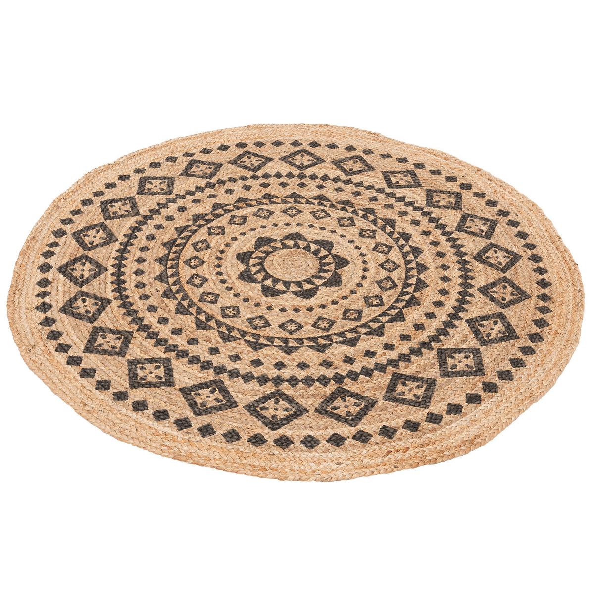 HANDGEFERTIGT JUTE TEPPICH NELE ETHNO RUND - Beige, Textil (120/120cm) - Pergamon