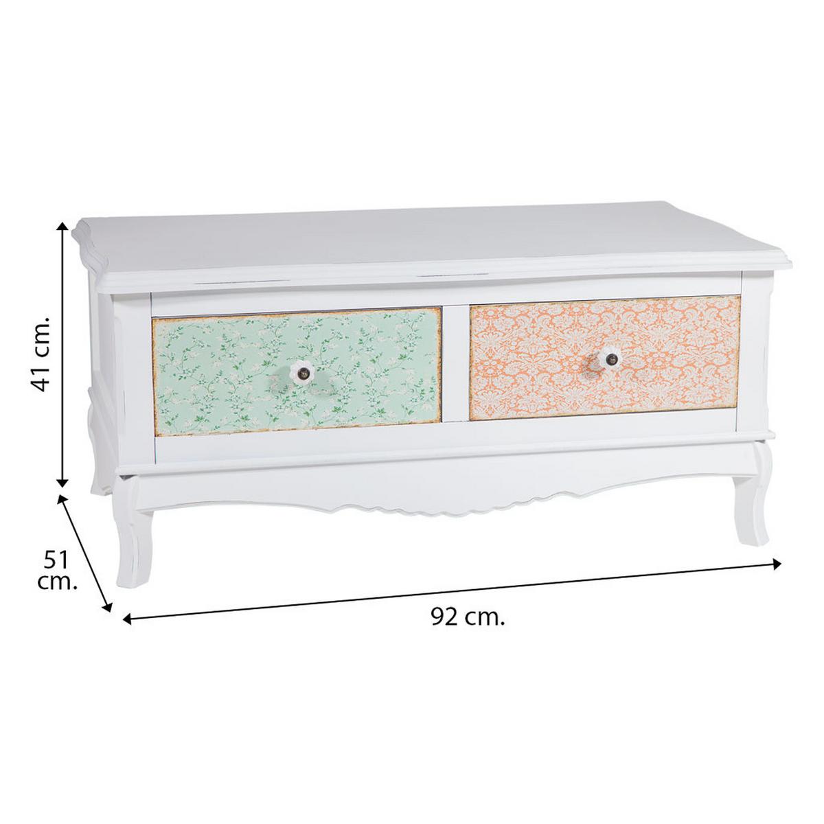 TV-LOWBOARD aus Holz, weiß, 92x52x41cm - Multicolor, Holzwerkstoff (92/41/52cm) - Wanderlust