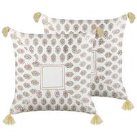 DEKOKISSEN 2er-Set Bunt 45/45 cm Setosa - Multicolor, Naturmaterialien/Textil (45/45cm) - Beliani
