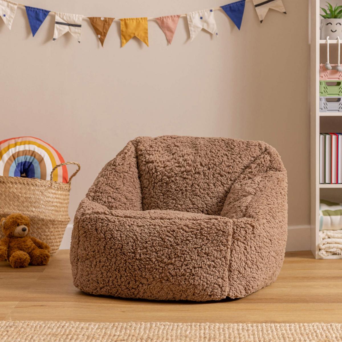 SITZSACK Flauschig für Kinder 2er-Set - Mokka, Kunststoff/Textil (55/44/55cm) - icon