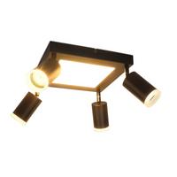 DECKENSTRAHLER Bonn 4-flammig 25/8/16.9 cm - Schwarz, Metall (25/8/16.9cm) - Nettlife
