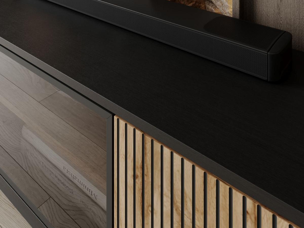TV-SCHRANK Graphit, Wotan Eichefarben 154 cm Deo - Eiche Wotan/Schwarz, Glas/Naturmaterialien (154/56/39cm) - Graingold