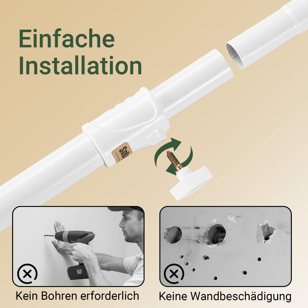 TELESKOP-KLEIDERSTÄNDER Weiß - Weiß, Kunststoff (311/295/37cm) - SoBuy