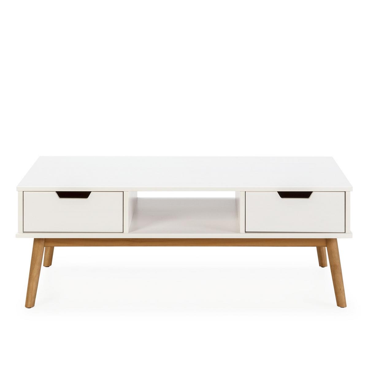 COUCHTISCH Baku weiß 2 Schubladen - Weiß, Holz (43/110/55cm) - VS Venta-stock