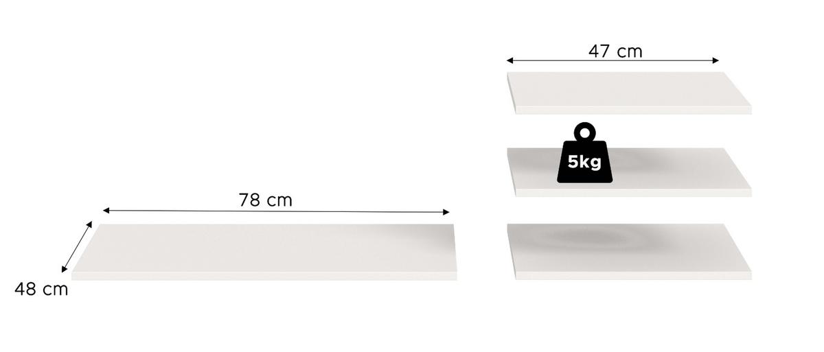 KLEIDERSCHRANK weiß 3-türig 130 x 183 cm, Drehtürenschrank inklusive Einlegeböden - Schwarz/Weiß, Holzwerkstoff/Kunststoff (130/183/53cm) - Inn.Furn