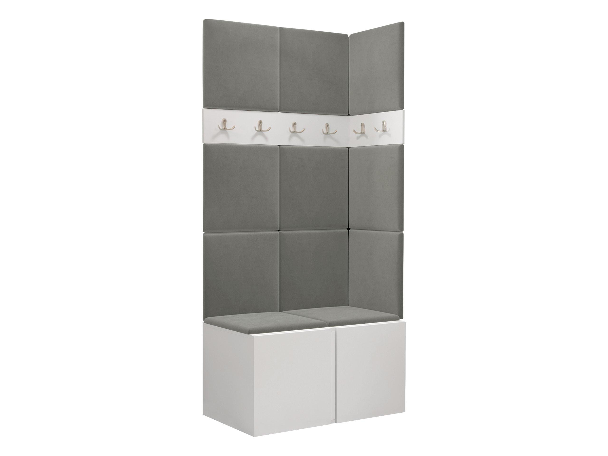 GARDEROBEN-SET Orion I - Weiß/Grau, Holzwerkstoff/Kunststoff (84/186/46cm) - MIRJAN24