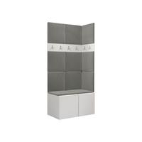 GARDEROBEN-SET Orion I - Weiß/Grau, Holzwerkstoff/Kunststoff (84/186/46cm) - MIRJAN24