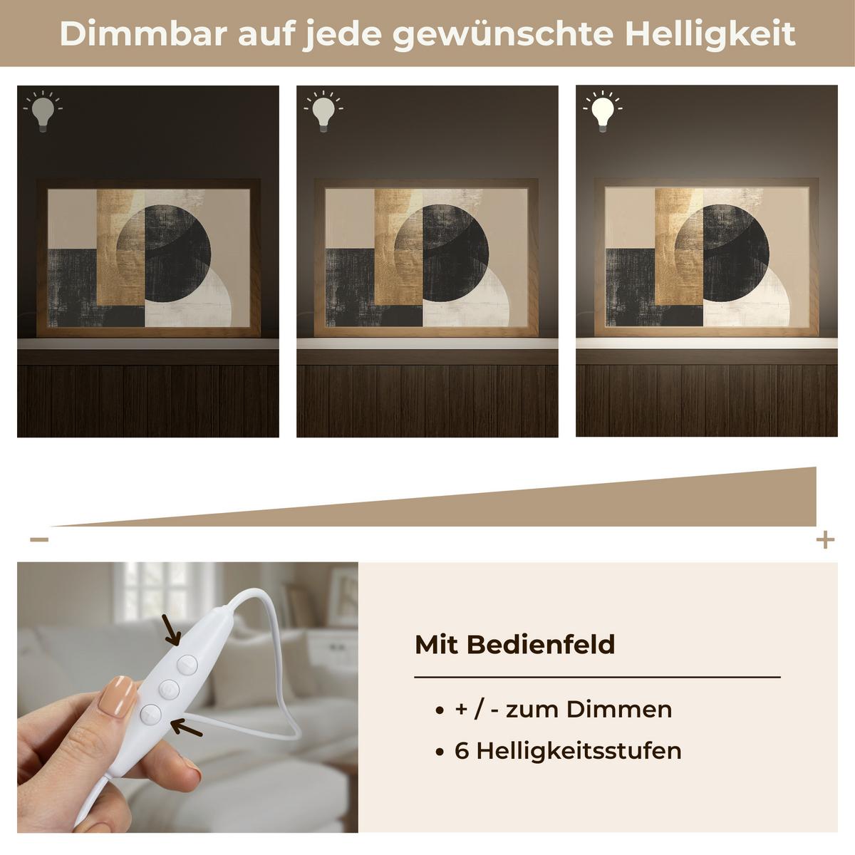 TISCHLEUCHTE Abstrakt - Modern - Schwarz - Gold 30x20 cm - Beige, Holzwerkstoff (8/30/20cm) - OnlyWow