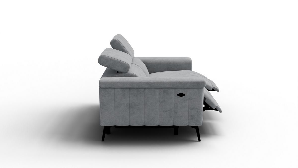 RELAXSOFA NORDEL 2-Sitzer, grau - Schwarz/Grau, Holz/Textil (150/80/105cm) - Wozimo