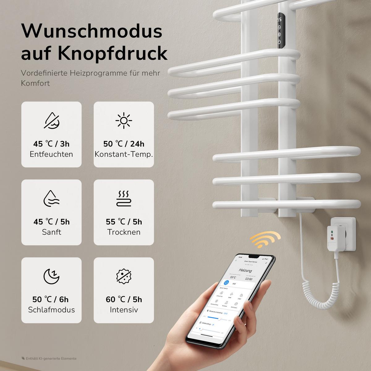 HEIZKÖRPER Elektrisch Weiß 70/66/16,5 cm - Weiß, Metall (66/66/16.5cm) - EMKE