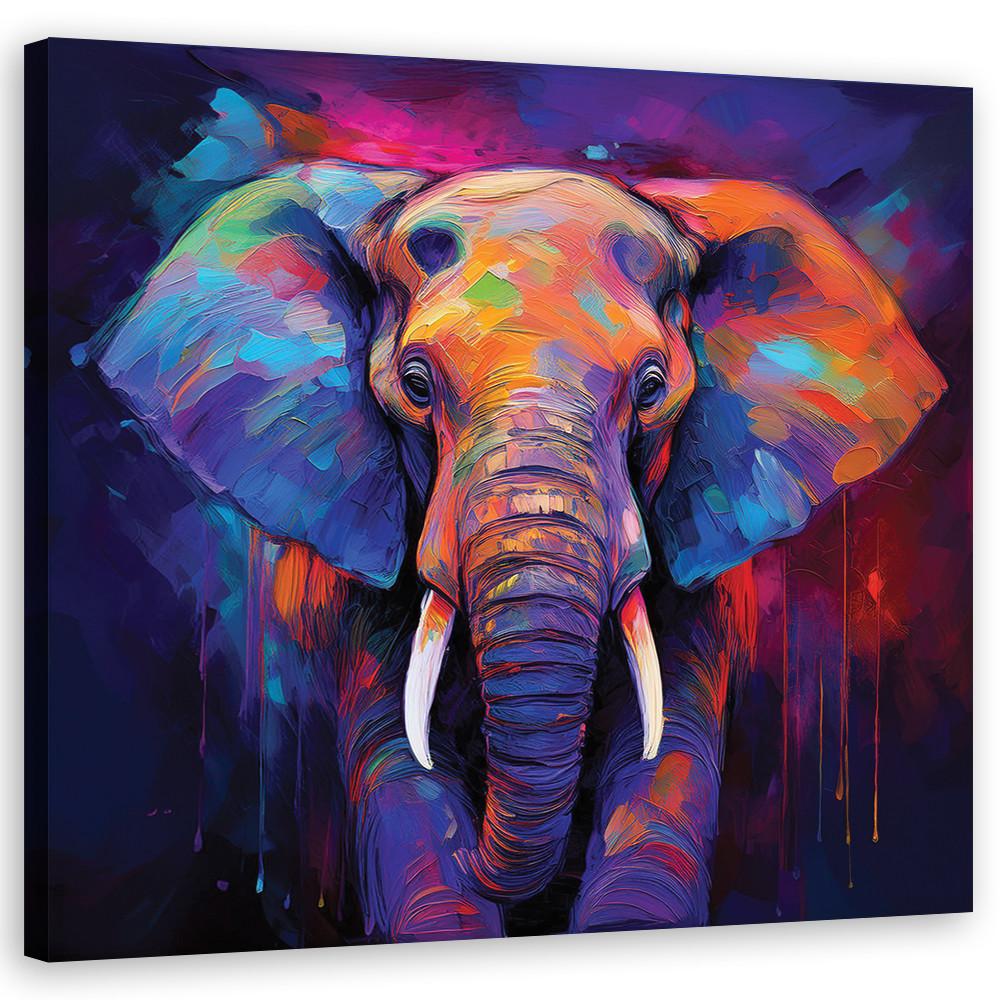 WANDBILD elefant tiere farbig - Multicolor, Textil (40/40cm) - Feeby